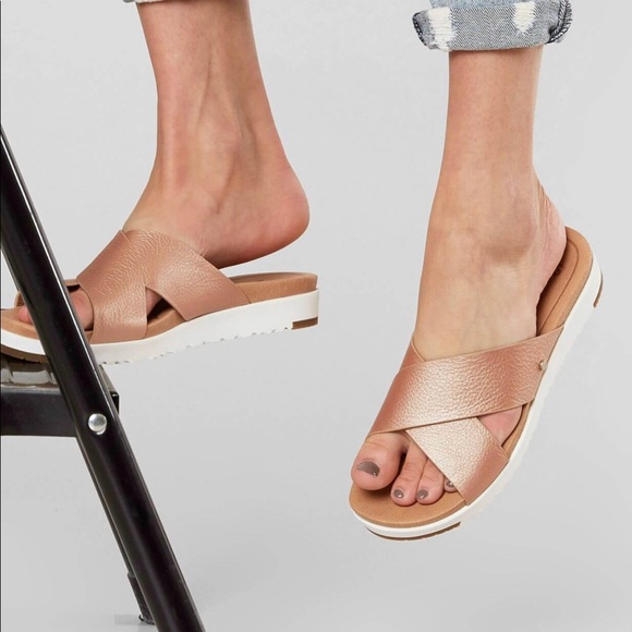 Ugg Shoes | Ugg Kari Rose Gold Sandals Sz US9 | Color: Gold | Size: 9 | Aimeegbrown's Closet